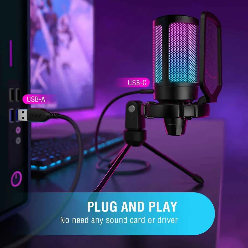 Microphone de jeu USB à condensateur pour PC PS4 PS5