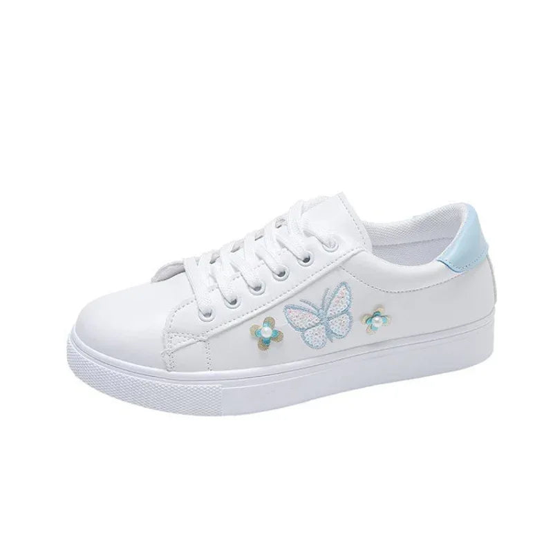 Baskets basses plates papillon pour femmes