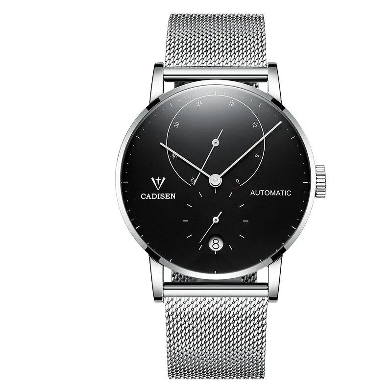 Herren Wasserdichte Mechanische Uhr mit transparentem Gehäuseboden