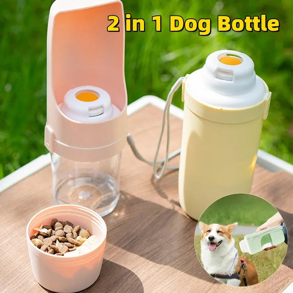 2-in-1 Katzen-Reise-Hundeflasche Ausflugs-Trinknapf Tragbarer Napf