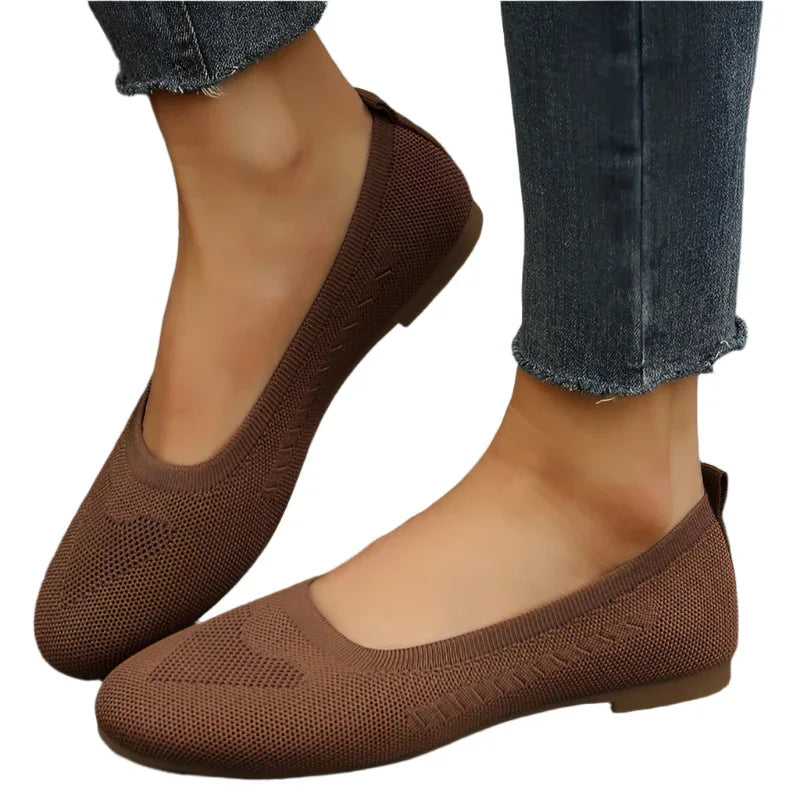 Damen Slipper Freizeit Slip-On Mesh Schuhe Ballerinas