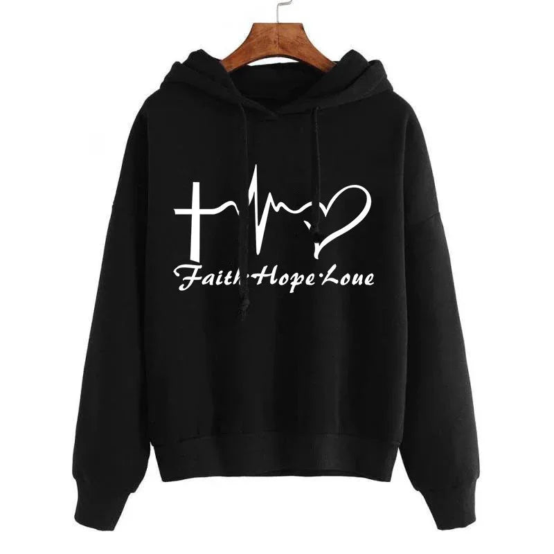 Kapuzenpullover mit Herz-Print für Damen