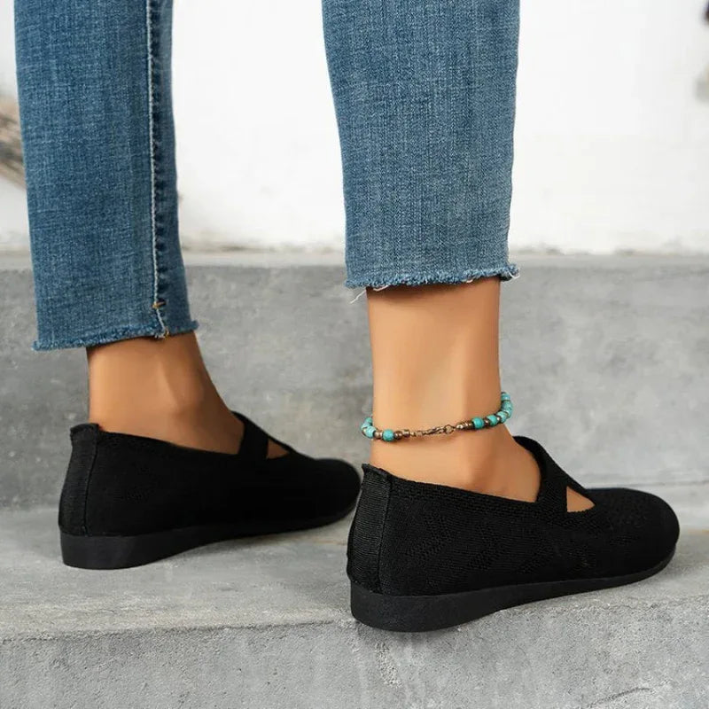 Damen Flache Atmungsaktive Mesh-Schuhe Sommer Leichte Loafer