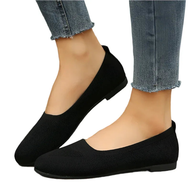 Damen Slipper Freizeit Slip-On Mesh Schuhe Ballerinas