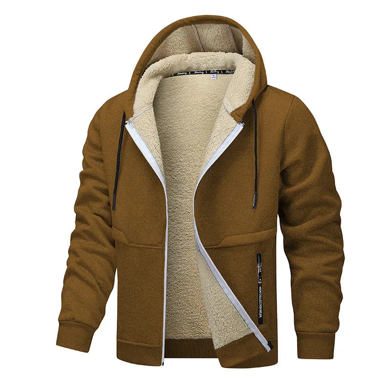 Winter Fleece Sweatshirt Lässiger dicker warmer Sherpa-gefütterter Kapuzenpullover
