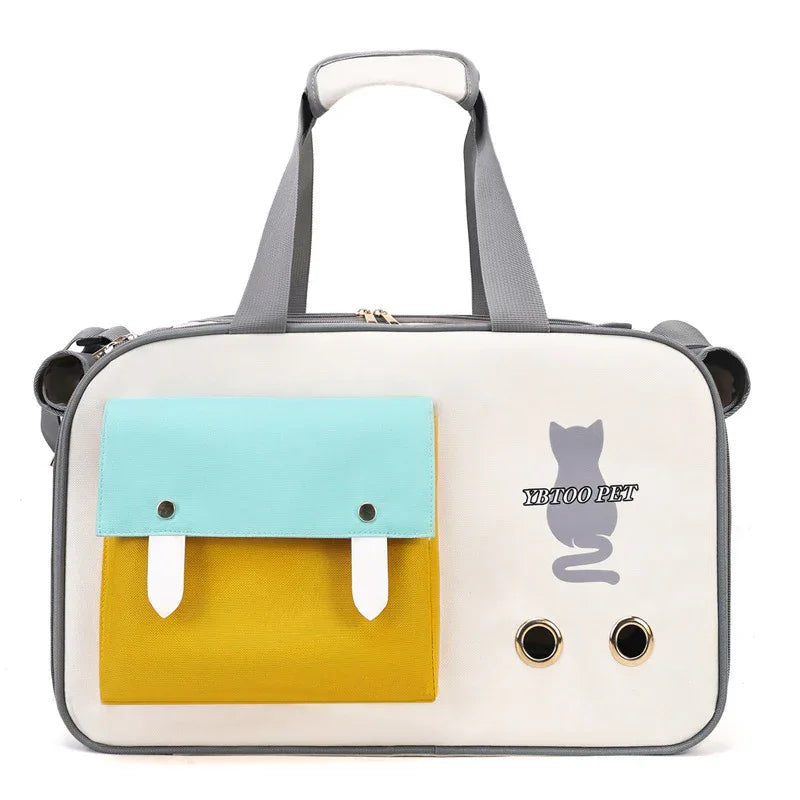 Sac à bandoulière portable d'extérieur pour animaux de compagnie Grande capacité Sac de transport pour chat respirant