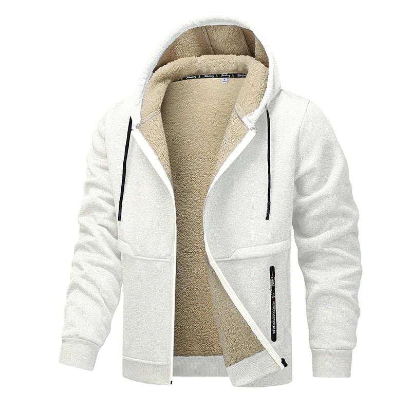Winter Fleece Sweatshirt Lässiger dicker warmer Sherpa-gefütterter Kapuzenpullover