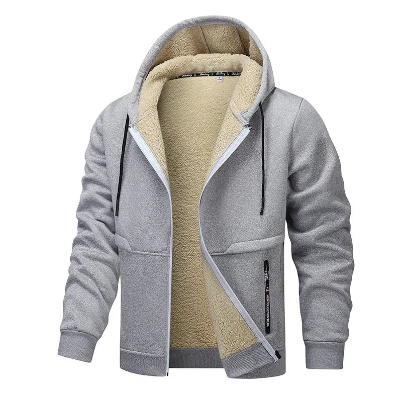 Winter Fleece Sweatshirt Lässiger dicker warmer Sherpa-gefütterter Kapuzenpullover