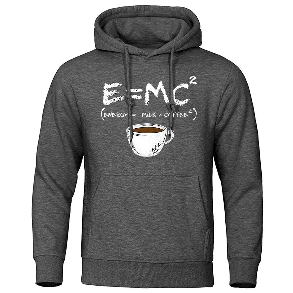 Herren-Hoodies mit lustiger Kaffee-Mathe-Gleichung und lockerer Passform