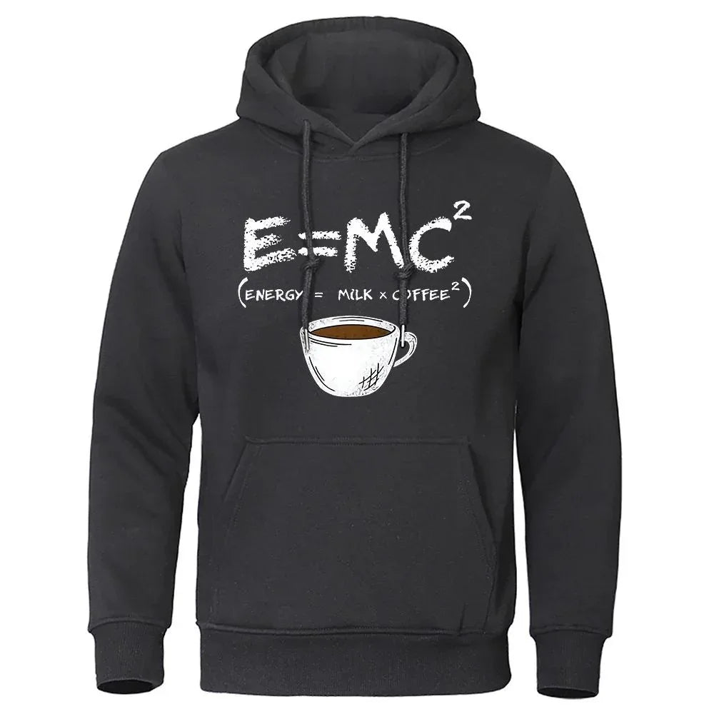 Herren-Hoodies mit lustiger Kaffee-Mathe-Gleichung und lockerer Passform