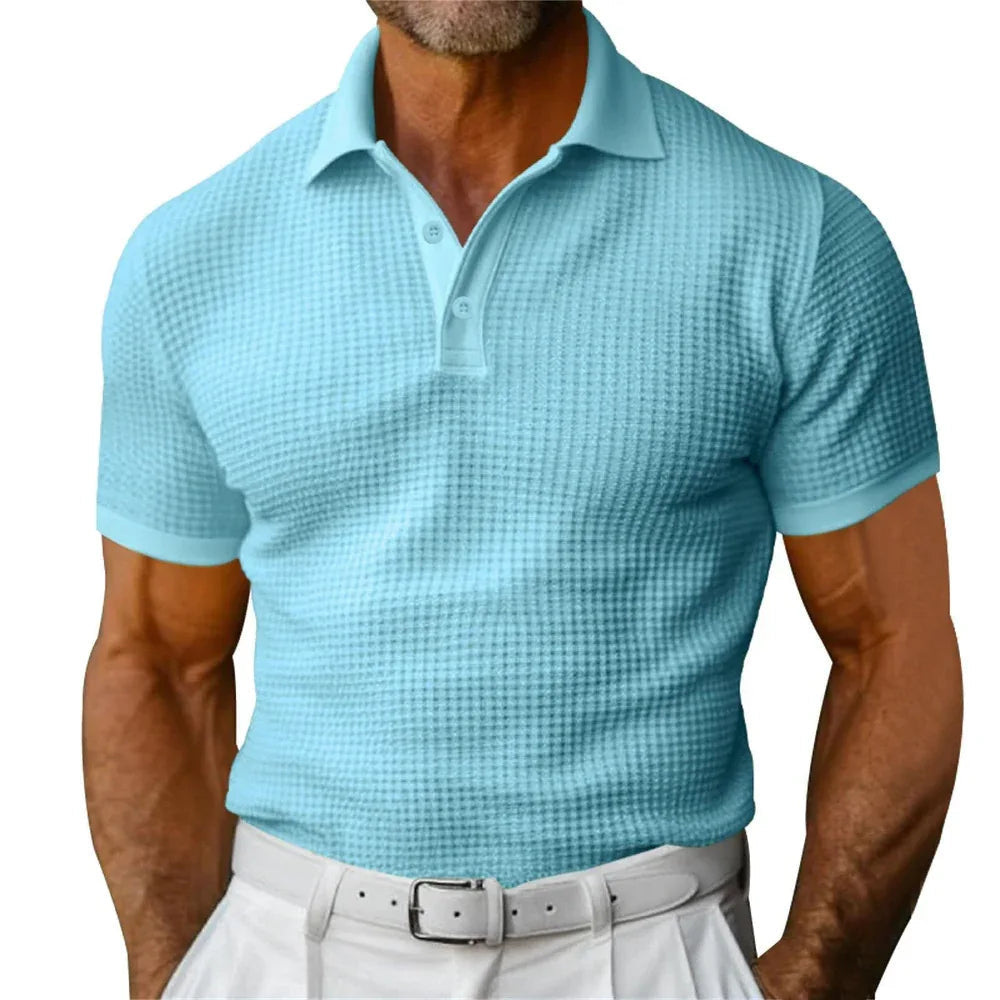 Polo Homme Manches Courtes, Chemise d'été à Revers Tendance