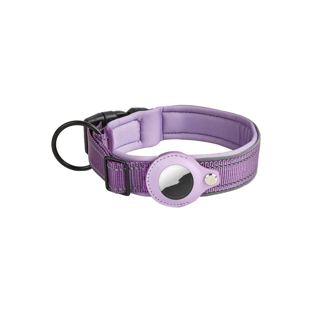 Collier Airtag en cuir et nylon pour chien, chat, animal de compagnie, traceur de localisation anti-perte
