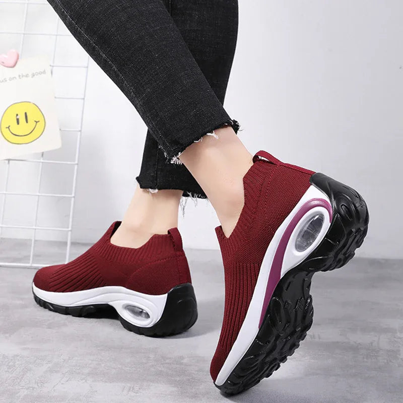 Sneakers Damen Luftkissen Mesh Atmungsaktive Laufschuhe Sportschuhe