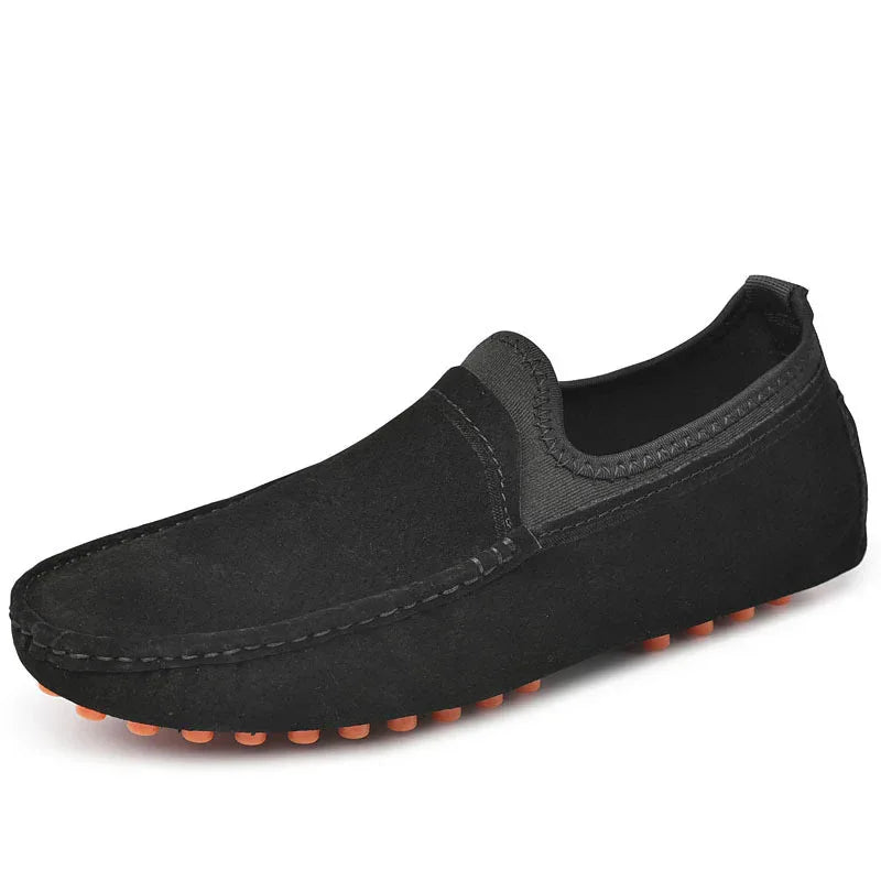 Chaussures Décontractées Homme Mocassins d'Été à Enfiler Respirants Grande Taille en Cuir Véritable