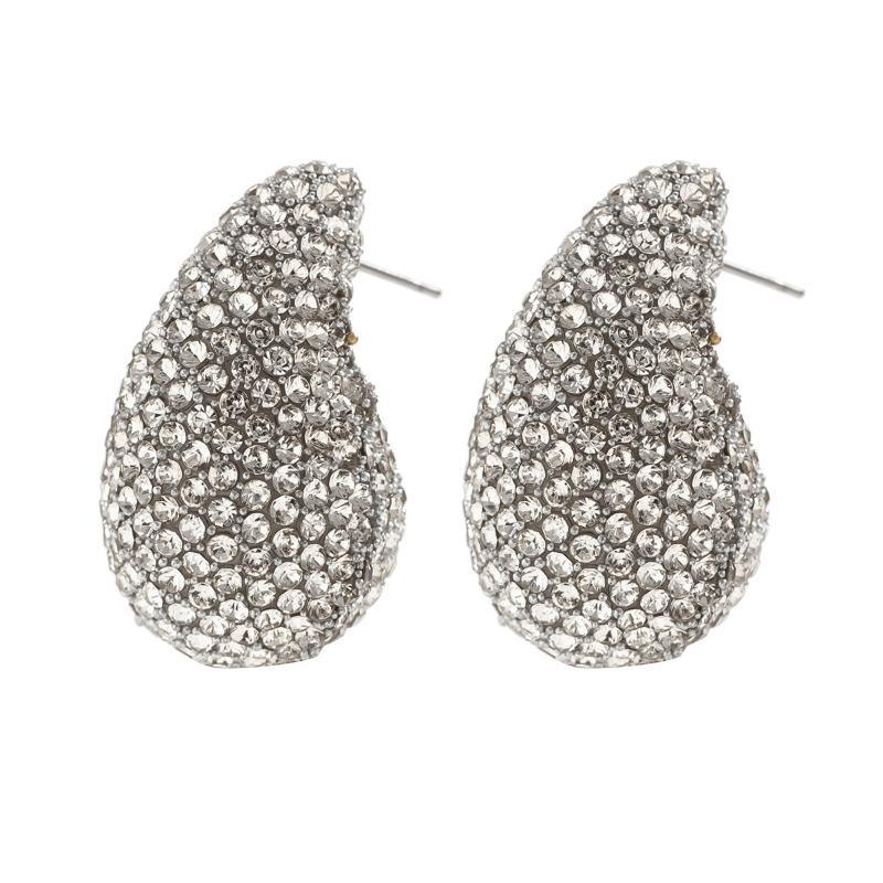 Elegante Strass-Ohrringe, rund & Wassertropfen-Ohrstecker für Damen