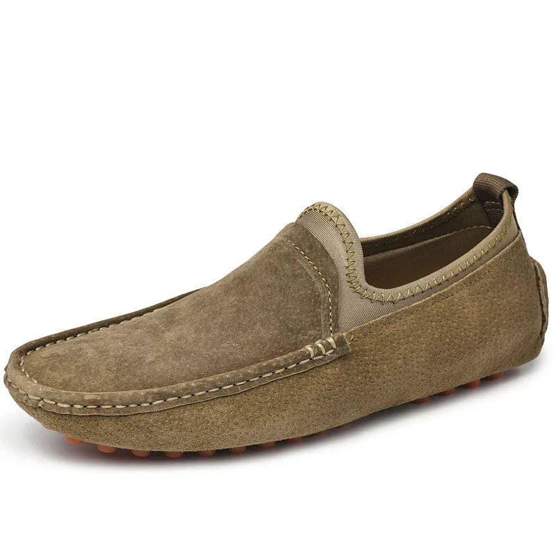 Chaussures Décontractées Homme Mocassins d'Été à Enfiler Respirants Grande Taille en Cuir Véritable