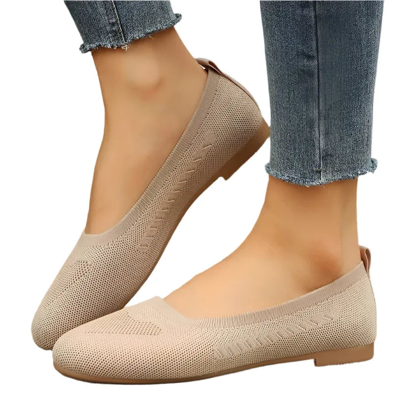 Damen Slipper Freizeit Slip-On Mesh Schuhe Ballerinas