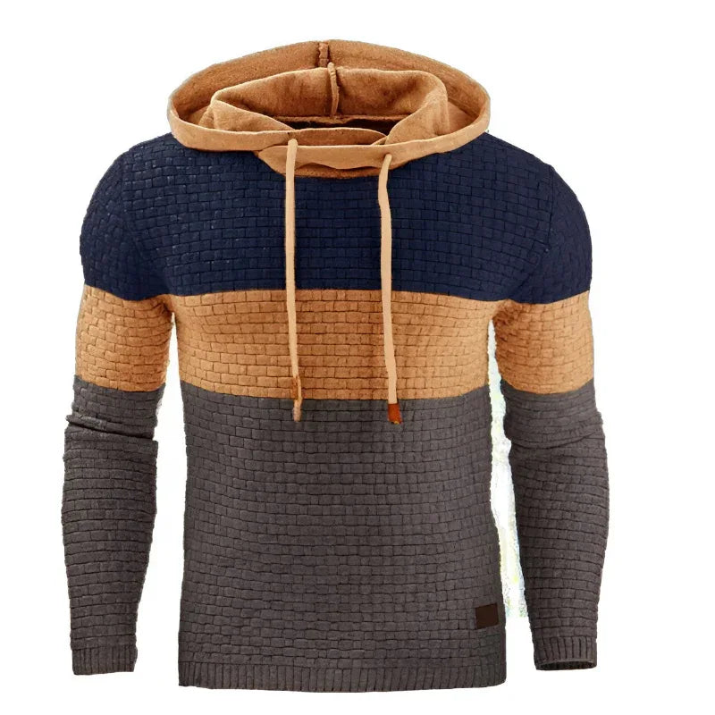 Herren Jacquard-Pullover Langarm-Kapuzenpullover