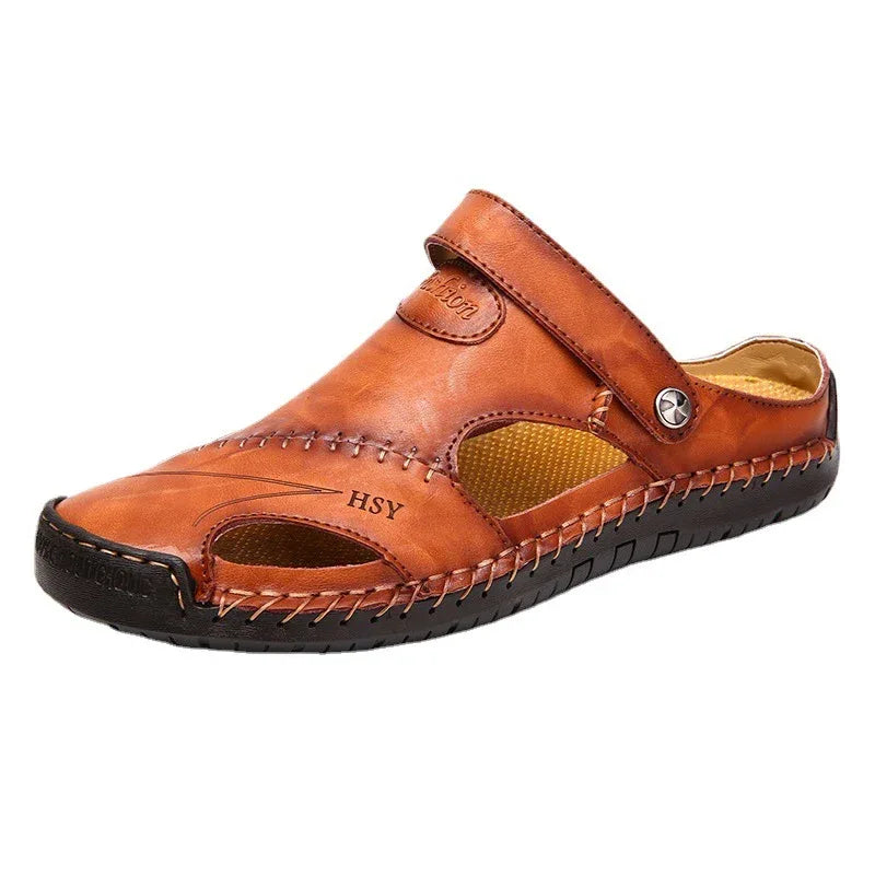 Chaussures en cuir véritable Sandales romaines d'été pour homme