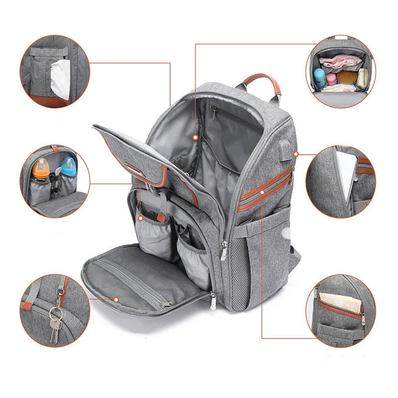 Großer multifunktionaler Wickelrucksack für Mama und Papa