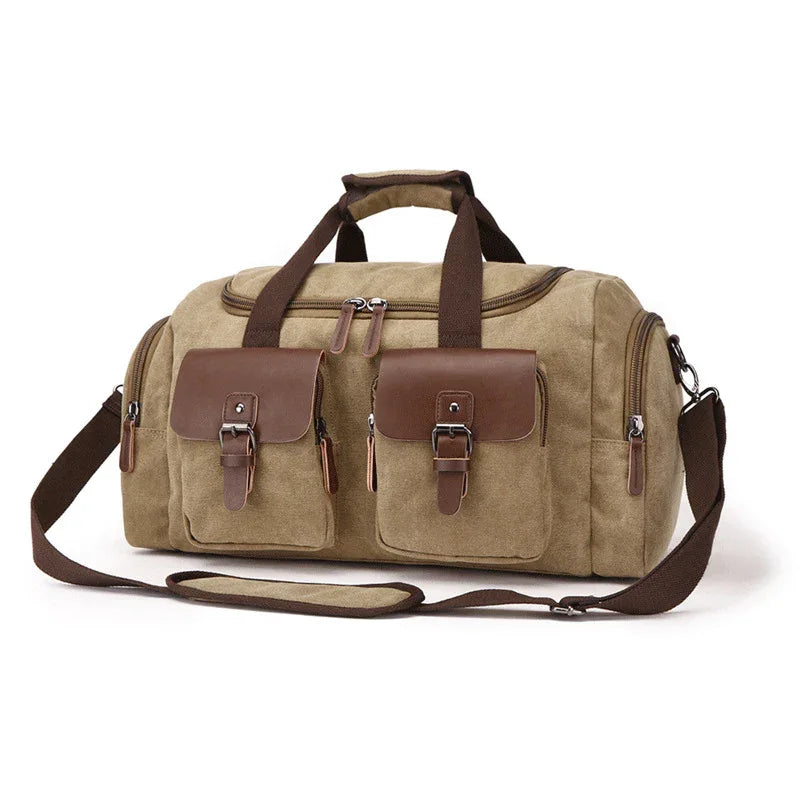 Sac à bandoulière unisexe de voyage en toile rétro