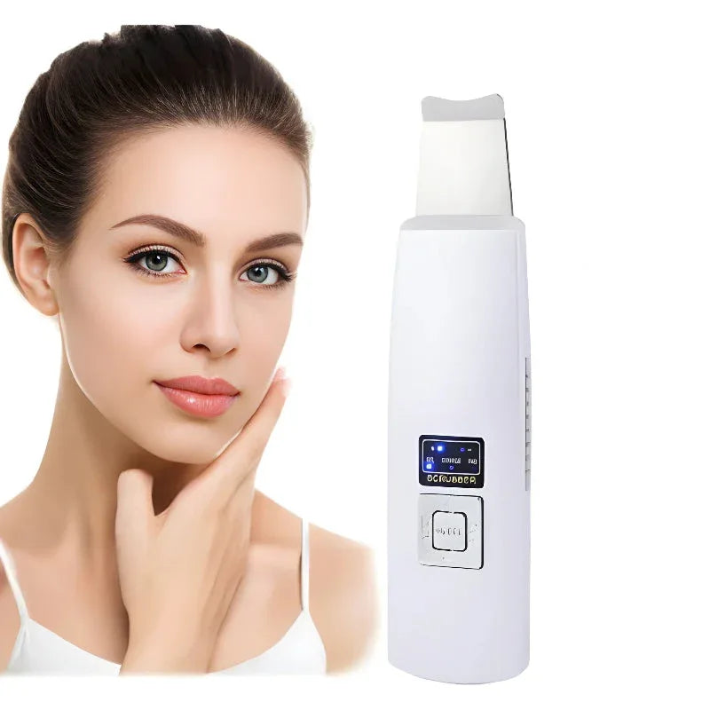 Nettoyant et exfoliant ultrasonique pour le visage, extracteur de points noirs et d'acné, masseur facial vibrant, appareil de beauté peeling par ultrasons