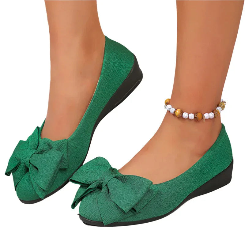 Chaussures plates à nœud, mode décontractée, bout rond, mocassins à enfiler pour femmes