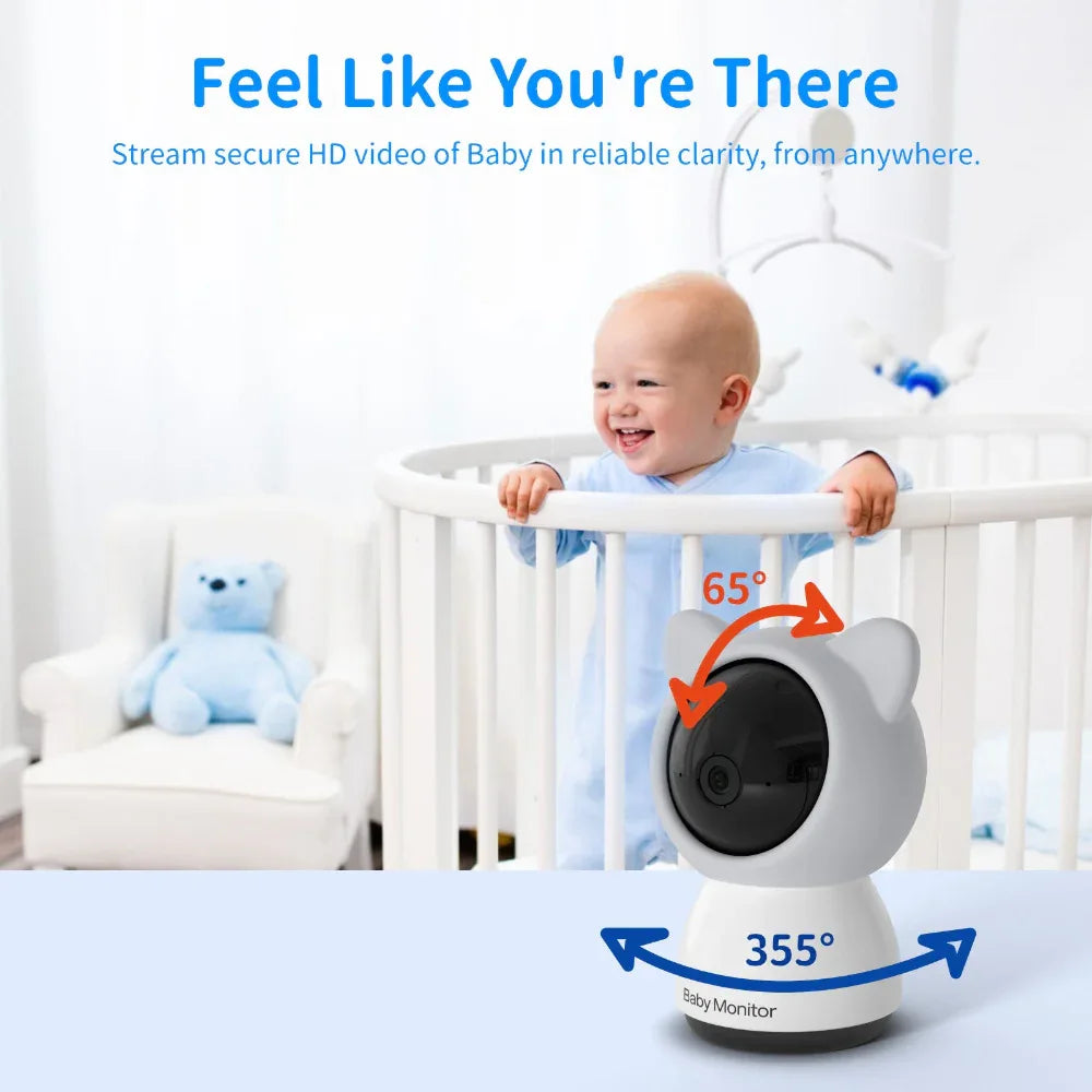 Moniteur Bébé Vision Nocturne Infrarouge 1080P avec Écran de 5 Pouces
