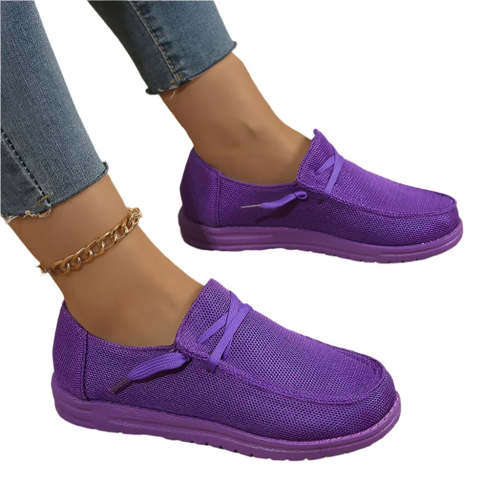Chaussures plates décontractées pour femmes à lacets ou mocassins sans lacets