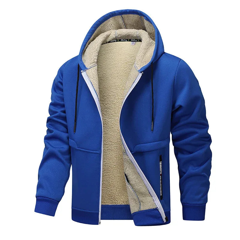 Winter Fleece Sweatshirt Lässiger dicker warmer Sherpa-gefütterter Kapuzenpullover