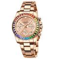 Mode-Stahlband Business Damen Damenuhr mit farbigen Diamanten im Trend