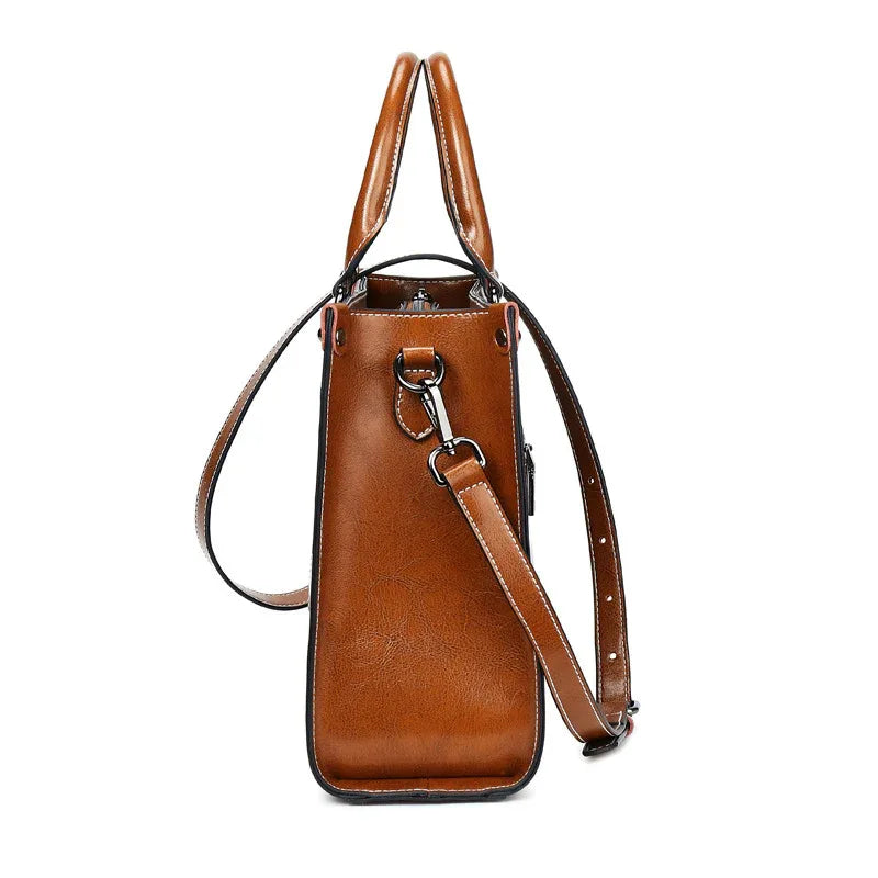 Damen-Handtasche aus gewachstem Öl-Leder
