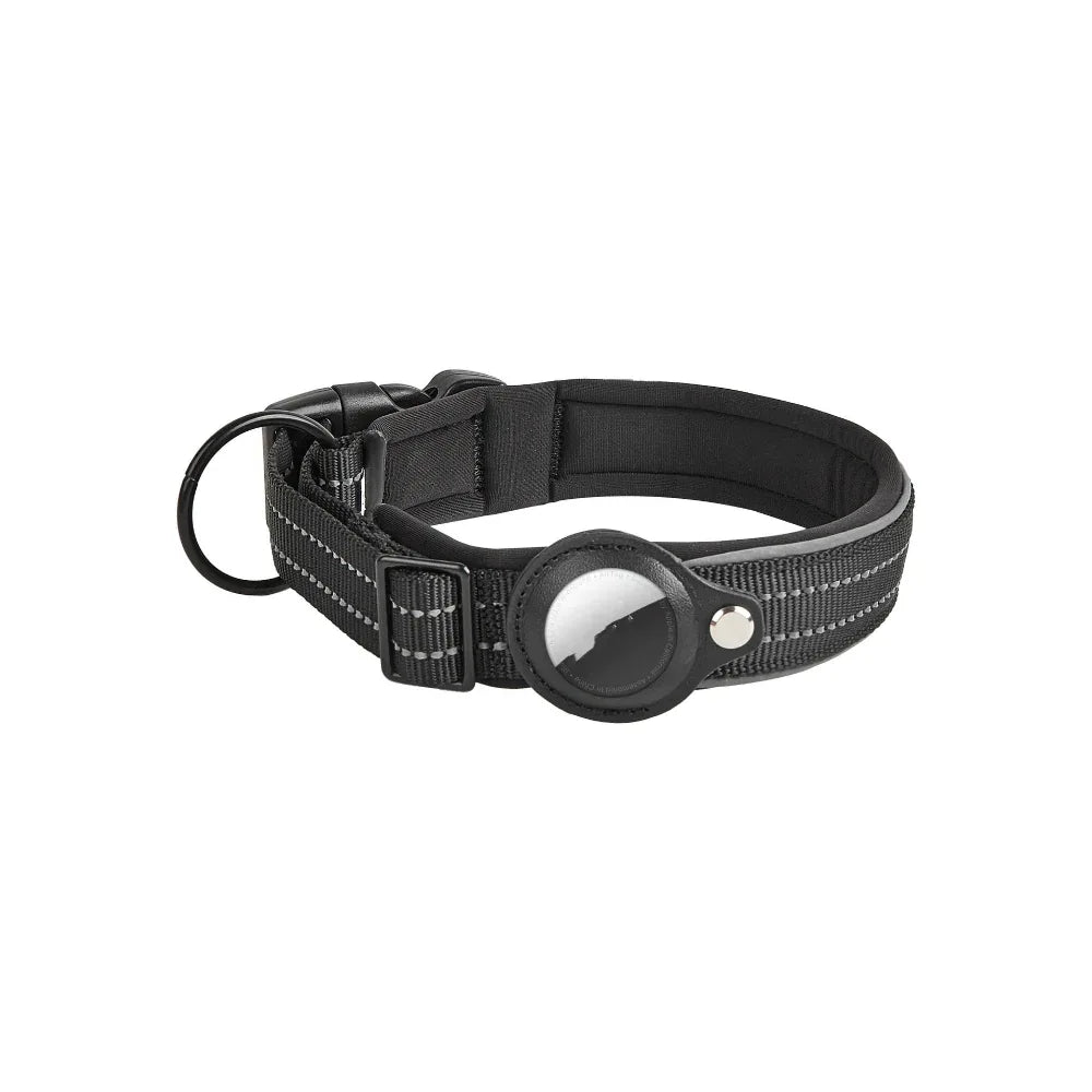 Collier Airtag en cuir et nylon pour chien, chat, animal de compagnie, traceur de localisation anti-perte