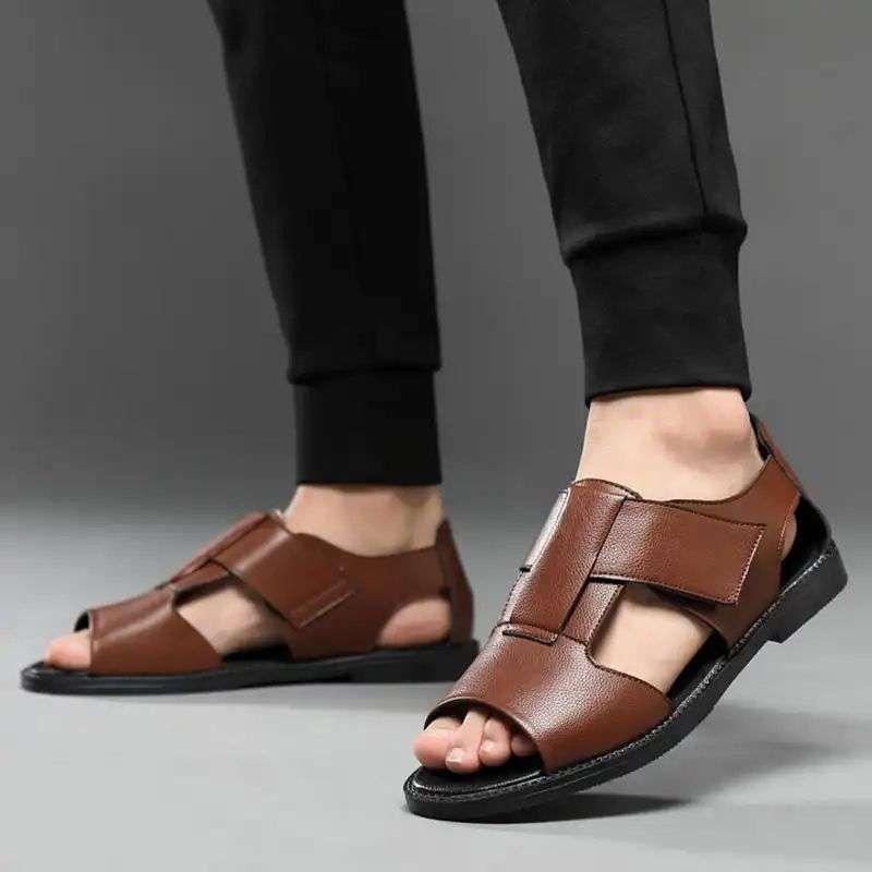 Sandales décontractées respirantes souples de plage pour hommes style romain