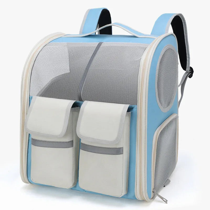 Haustier-Trolley-Tasche Katzen-Tasche Große Kapazität Tragbarer Atmungsaktiver Rucksack