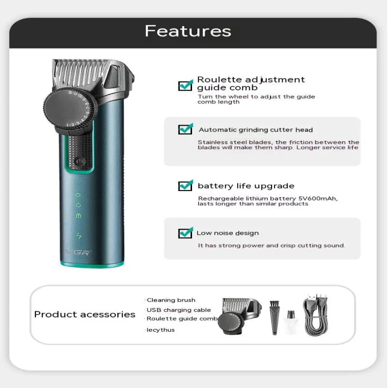 Tondeuse à Cheveux Rechargeable pour Homme, Étanche IPX5, Tondeuse à Barbe Électrique, Rasoir