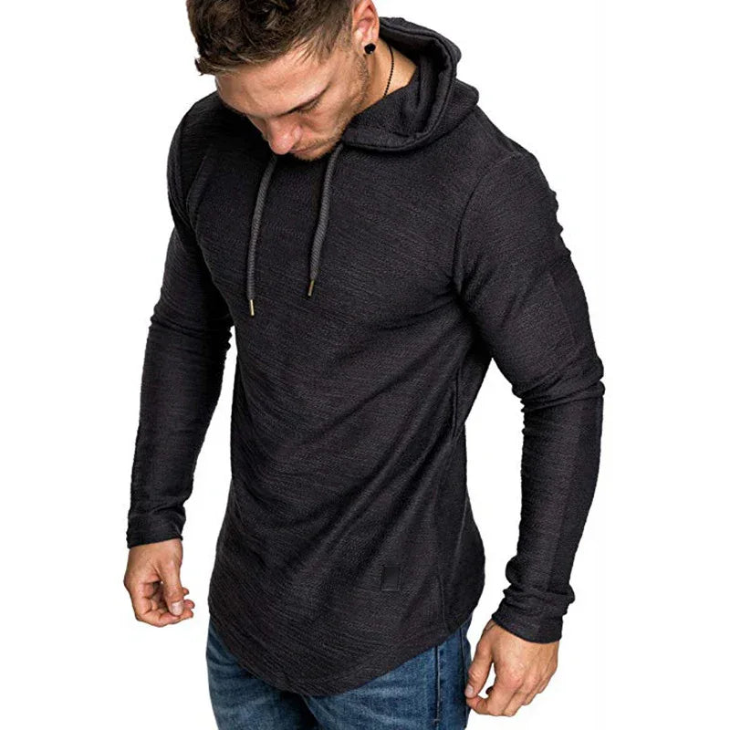 Sweat à capuche pour homme, décontracté, manches longues, coupe ajustée