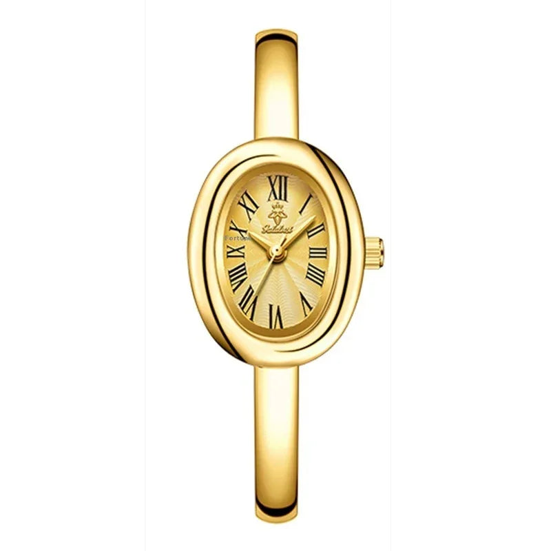 Multifunktionale Damen-Retro-Quarzuhr im Oval-Design