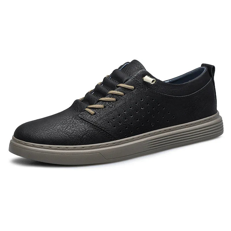 Ausgeschnittene atmungsaktive Schuhe Casual Frühling und Sommer Low-Top Rindsleder Oberfläche Mode-Sneaker