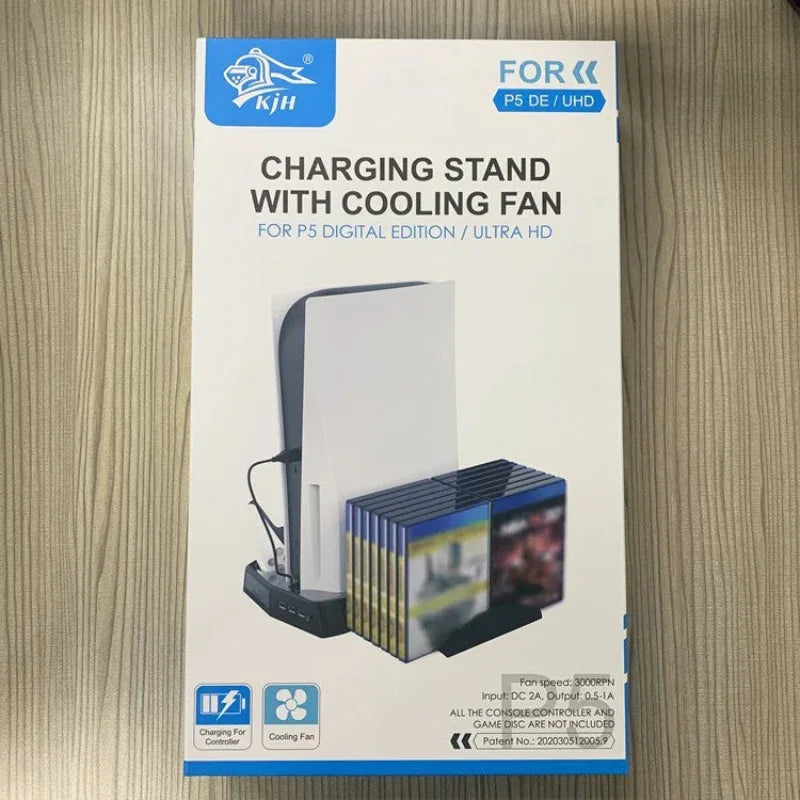 Socle de charge multifonctionnel pour PS5 avec ventilateur de refroidissement