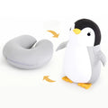 Weiches Pinguin-Plüschtier und U-förmiges niedliches Nackenkissen für Zuhause, Büro, Auto, Reisen in einem