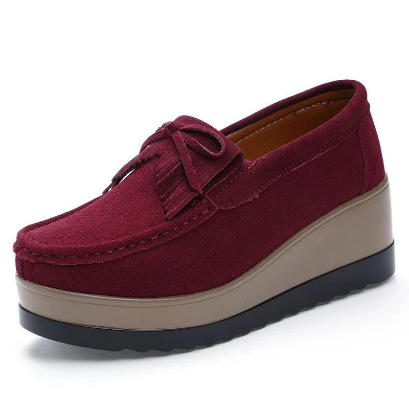 Quasten-Schleifen-Design Mode Plateau-Slipper für Damen