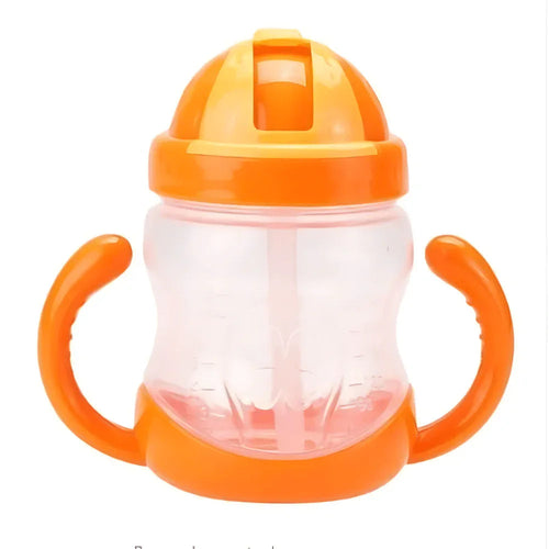 Biberon d'apprentissage avec poignées et paille, capacité 280 ml