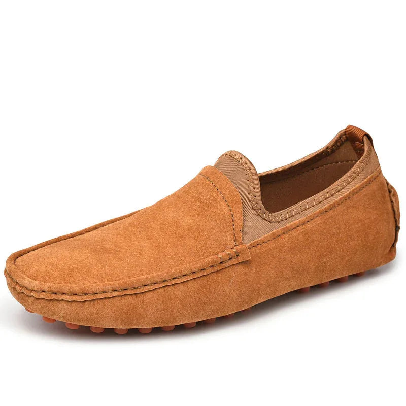 Freizeitschuhe Herren Sommer Mokassins Slipper Atmungsaktiv Übergröße Echtleder Loafer