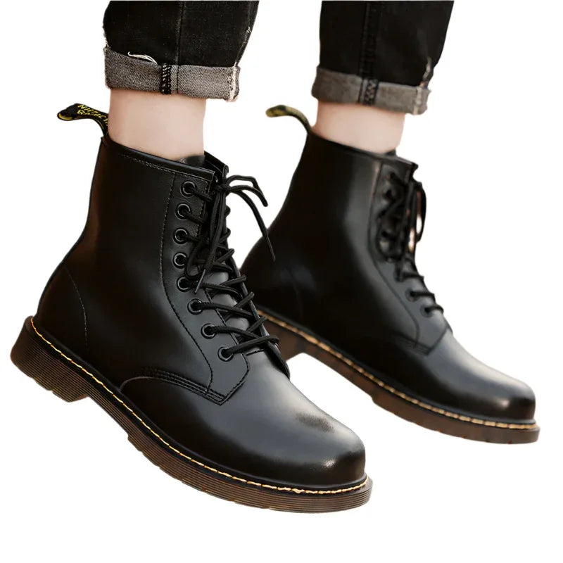 Chaussures montantes pour hommes en cuir de style britannique, bottes Martin