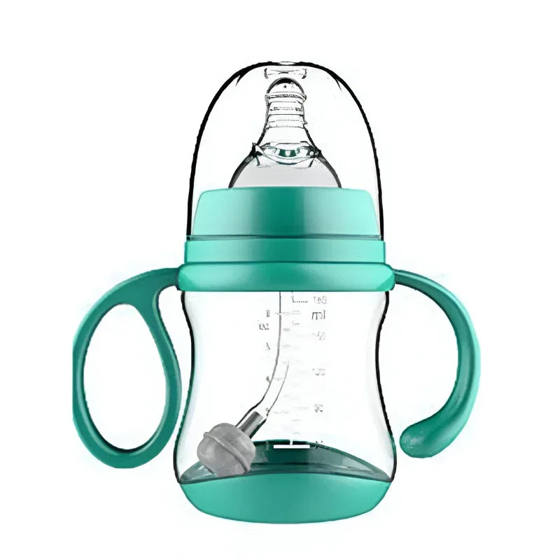 Fournitures d'alimentation pour bébés Gobelet en silicone avec deux poignées et paille