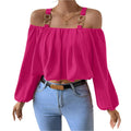 Damen-Cropped-Top mit Laternenärmeln