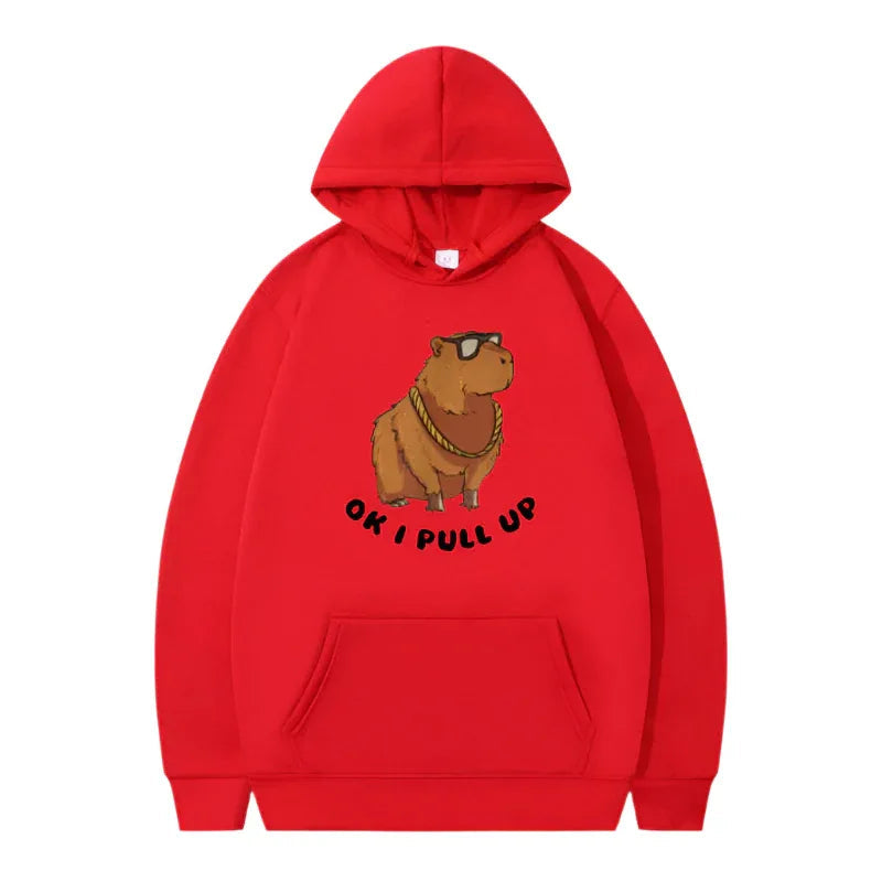 Sweats à capuche Capybara imprimés unisexe