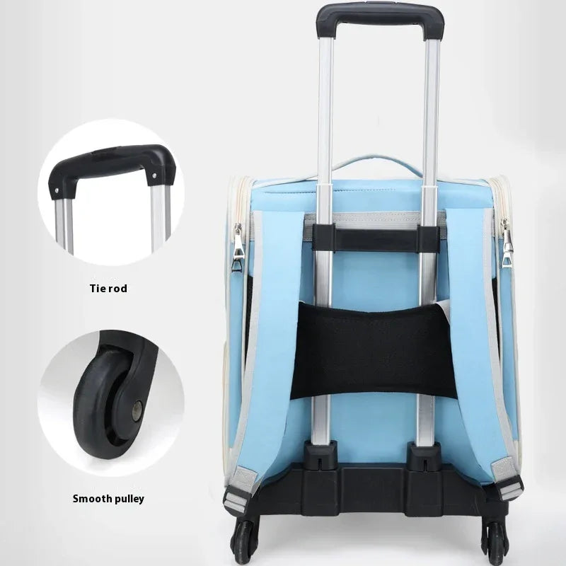 Haustier-Trolley-Tasche Katzen-Tasche Große Kapazität Tragbarer Atmungsaktiver Rucksack