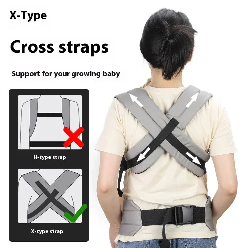 Porte-bébé ventral et dorsal en coton réglable